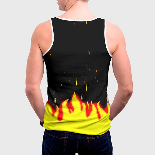 Мужская майка без рукавов Monster energy fire steel / 3D-Белый – фото 4
