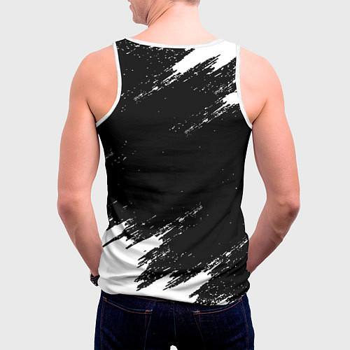 Мужская майка без рукавов Monster energy краски штрихи белые / 3D-Белый – фото 4