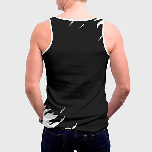 Мужская майка без рукавов Monster energy fire white / 3D-Белый – фото 4