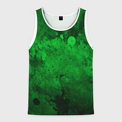 Майка-безрукавка мужская Абстракция - green acid stains, цвет: 3D-белый