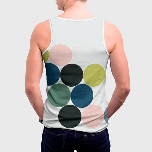 Мужская майка без рукавов Кластер чил - абстракция / 3D-Белый – фото 4