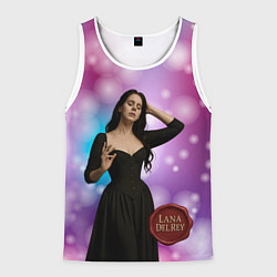 Майка-безрукавка мужская Lana Del Rey закрыла глаза, цвет: 3D-белый