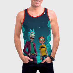 Майка-безрукавка мужская Рик и Морти под вечерним небом, цвет: 3D-красный — фото 2