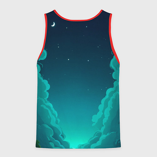 Мужская майка без рукавов Рик и Морти под вечерним небом / 3D-Красный – фото 2