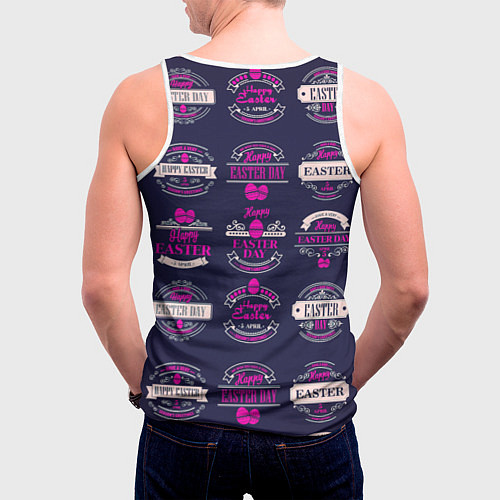 Мужская майка без рукавов Easter pink / 3D-Белый – фото 4