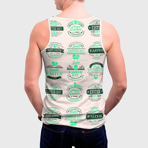 Мужская майка без рукавов Easter turquoise / 3D-Белый – фото 4