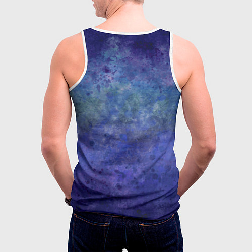 Мужская майка без рукавов Абстракция - blue tunnel / 3D-Белый – фото 4