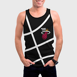 Майка-безрукавка мужская Майами Хит - баскетбольный линии, цвет: 3D-черный — фото 2