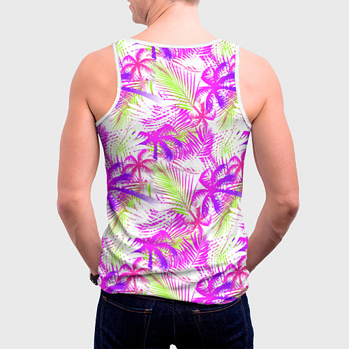 Мужская майка без рукавов Palm tree pink / 3D-Белый – фото 4