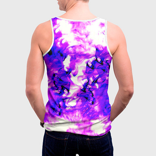 Мужская майка без рукавов Doom неоновый огонь лого / 3D-Белый – фото 4