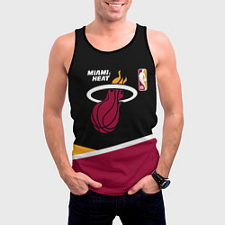 Майка-безрукавка мужская Майами Хит - линии, цвет: 3D-черный — фото 2