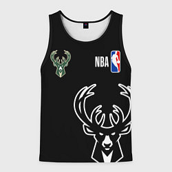 Майка-безрукавка мужская Милуоки Бакс - большой лого, цвет: 3D-черный