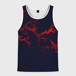 Майка-безрукавка мужская Lightning red glow, цвет: 3D-белый