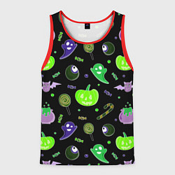 Мужская майка без рукавов Halloween black pumpkin pattern