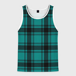 Майка-безрукавка мужская Checkered dark blue, цвет: 3D-белый