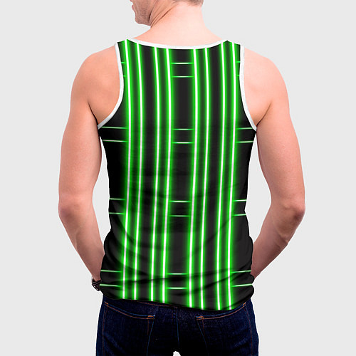 Мужская майка без рукавов Neon green / 3D-Белый – фото 4