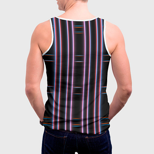 Мужская майка без рукавов Neon red blue black / 3D-Белый – фото 4
