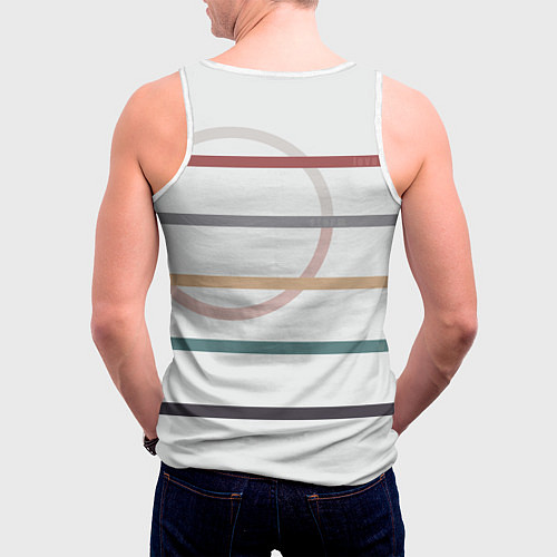 Мужская майка без рукавов Stripes and circle / 3D-Белый – фото 4