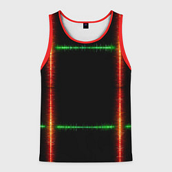 Майка-безрукавка мужская Color green orange lines, цвет: 3D-красный