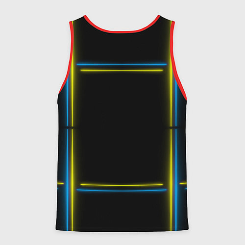 Мужская майка без рукавов Neon yellow blue / 3D-Красный – фото 2