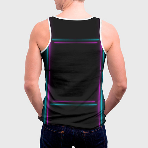 Мужская майка без рукавов Neon pink light blue / 3D-Белый – фото 4