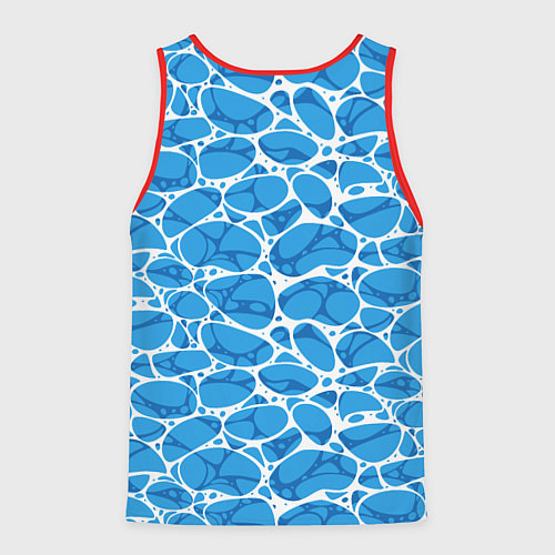 Мужская майка без рукавов Волновая рябь на поверхности воды паттерн / 3D-Красный – фото 2
