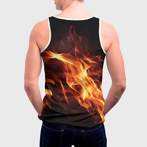 Мужская майка без рукавов Леди Гага на мотоцикле / 3D-Белый – фото 4