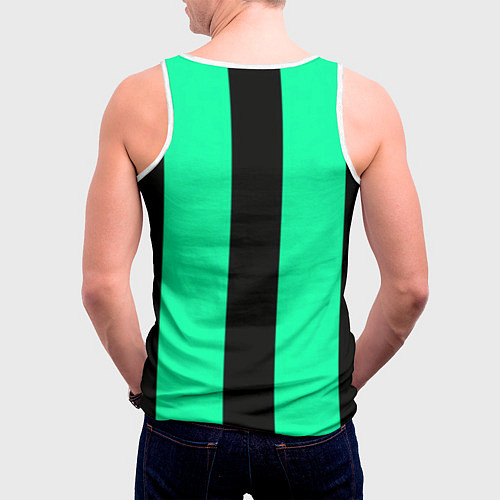 Мужская майка без рукавов Color turquoise black line / 3D-Белый – фото 4