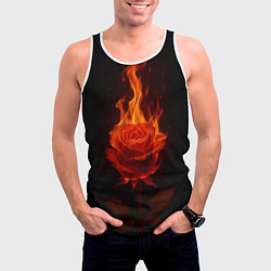 Майка-безрукавка мужская Flaming rose, цвет: 3D-белый — фото 2