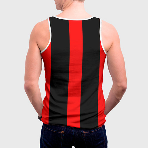 Мужская майка без рукавов Color black red lines / 3D-Белый – фото 4