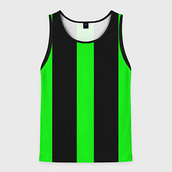 Майка-безрукавка мужская Color green black lines, цвет: 3D-черный