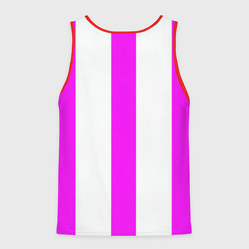 Мужская майка без рукавов Color white pink lines / 3D-Красный – фото 2