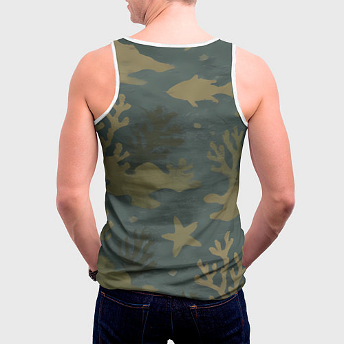 Мужская майка без рукавов ВМФ волк пехотинец / 3D-Белый – фото 4