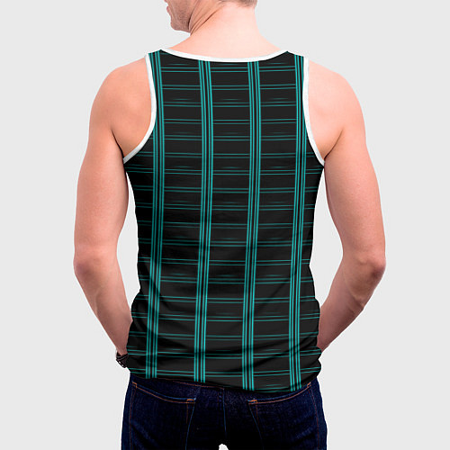 Мужская майка без рукавов Color blue dark stripe / 3D-Белый – фото 4