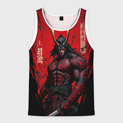 Майка-безрукавка мужская Oni воин самурай, цвет: 3D-белый