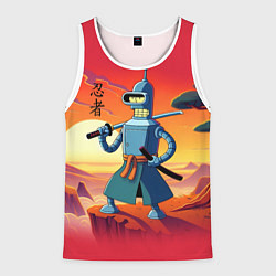 Мужская майка без рукавов Бендер ниндзя в Японском пейзаже