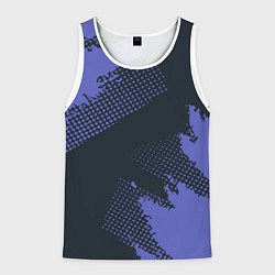 Майка-безрукавка мужская Абстрактная текстура в синем, цвет: 3D-белый