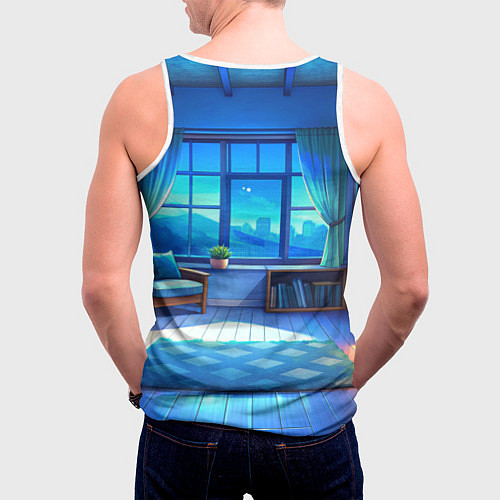 Мужская майка без рукавов Сиратори Айра хочет спать / 3D-Белый – фото 4