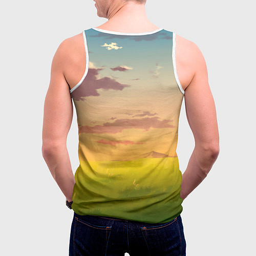 Мужская майка без рукавов Сиратори Айра играет с песиком - Дандадан / 3D-Белый – фото 4