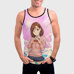 Майка-безрукавка мужская Сиратори Айра делает сердечко руками - Дандадан, цвет: 3D-черный — фото 2