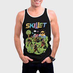 Майка-безрукавка мужская Скиллет мультяшный стиль, цвет: 3D-белый — фото 2