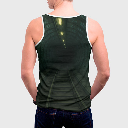 Мужская майка без рукавов Сиратори Айра бежит в туннеле / 3D-Белый – фото 4