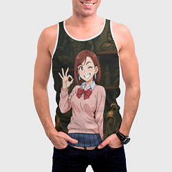 Майка-безрукавка мужская Сиратори Айра - знак ок, цвет: 3D-белый — фото 2