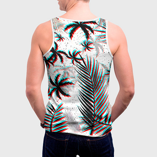 Мужская майка без рукавов Doom тропики глитч / 3D-Белый – фото 4