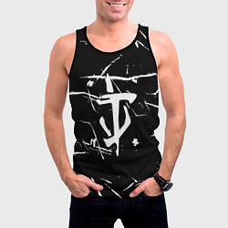 Майка-безрукавка мужская Doom logo штрихи, цвет: 3D-черный — фото 2