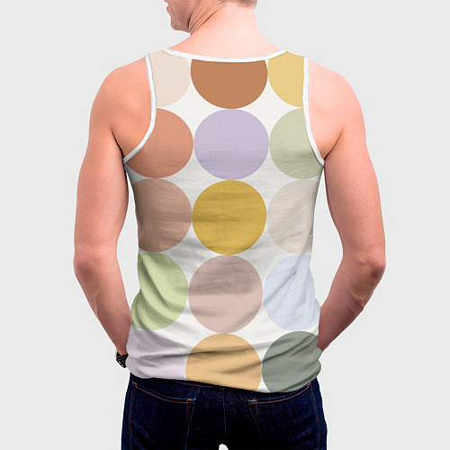 Мужская майка без рукавов Цветочный горошек / 3D-Белый – фото 4