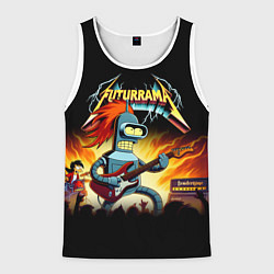 Мужская майка без рукавов Bender is a hard rock guitarist - Futurama