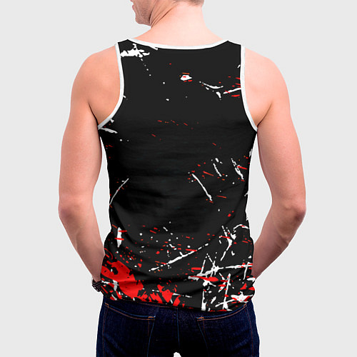 Мужская майка без рукавов Doom краски штрихи / 3D-Белый – фото 4