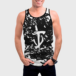 Майка-безрукавка мужская Doom краски белые штрихи, цвет: 3D-черный — фото 2