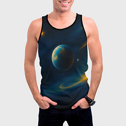 Майка-безрукавка мужская Пространство Вселенной, цвет: 3D-черный — фото 2